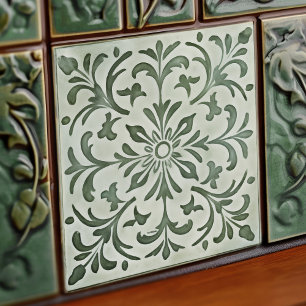 Green Calla Lily Backsplash Repro Art Nouveau