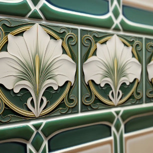 Green Calla Lily Backsplash Repro Art Nouveau