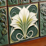 Green Calla Lily Backsplash Repro Art Nouveau<br><div class="desc">Bem-vindo a CreaTile! Aqui vocês encontrarão designs de azulejo feitos à mão que eu pessoalmente fiz e fiz para vintage azulejos de cerâmica e de argila de porcelana, manchados ou naturais. Eu adoro azulejo e produtos cerâmicos, esperando que você possa transformar sua casa em algo que você gosta de visitar...</div>