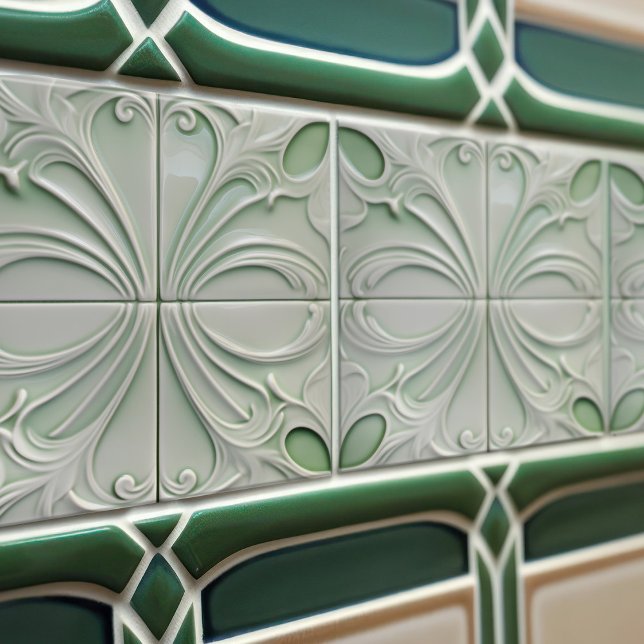 Green Calla Lily Backsplash Repro Art Nouveau (Criador carregado)