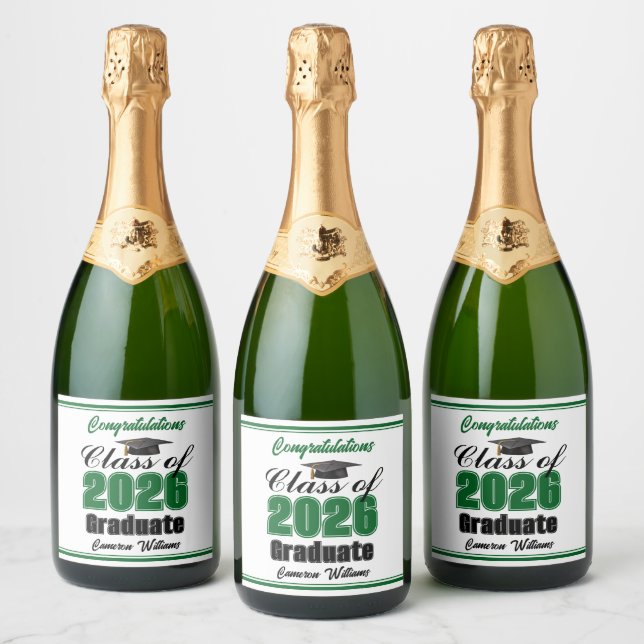 Green Class of 2026 Graduation Party Custom (Garrafas)