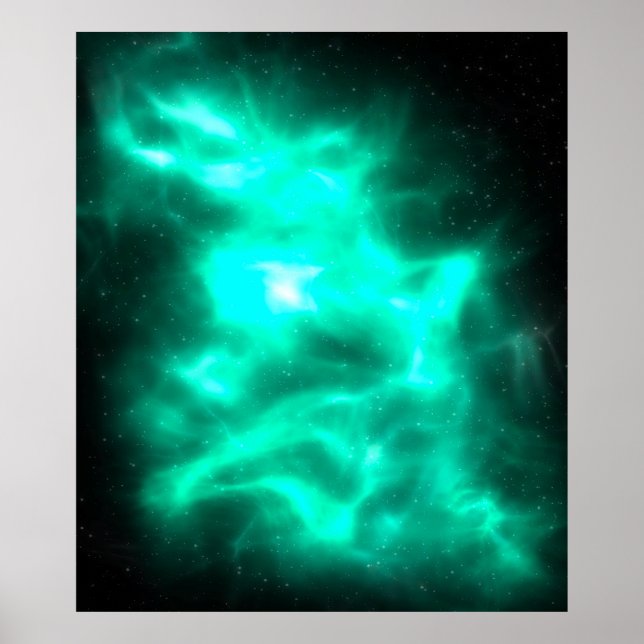 Green Energy Galaxy Art Poster (Frente)