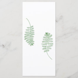 Green Fern, cartões de cardápio de casamento