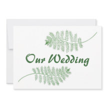 Green Ferns Nosso Casamento Dois Convites Lados