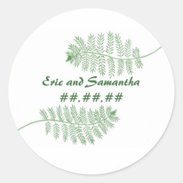 Green Ferns, salve a data adesivos de casamento