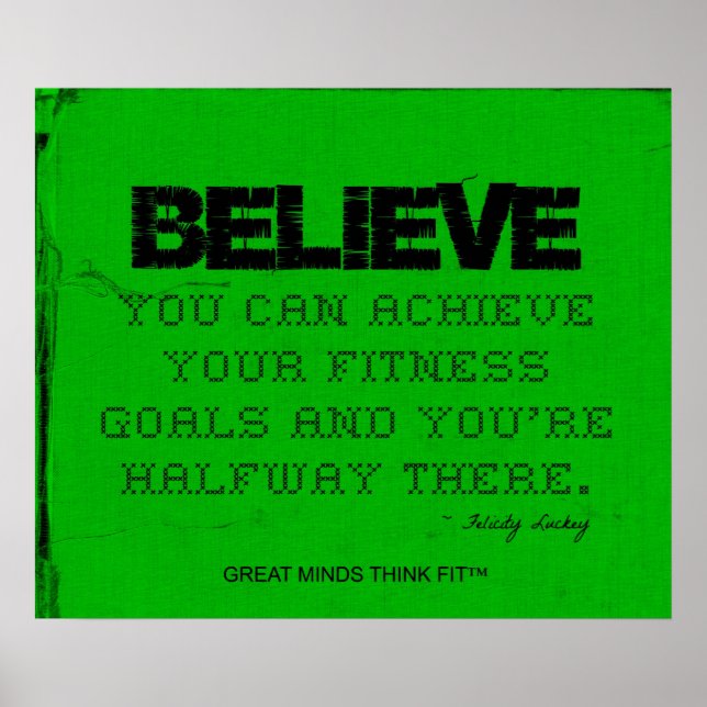 Green Fitness Poster - Believe! (Frente)