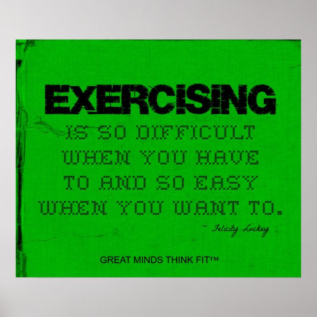 Green Fitness Poster - Exercise! (Frente)