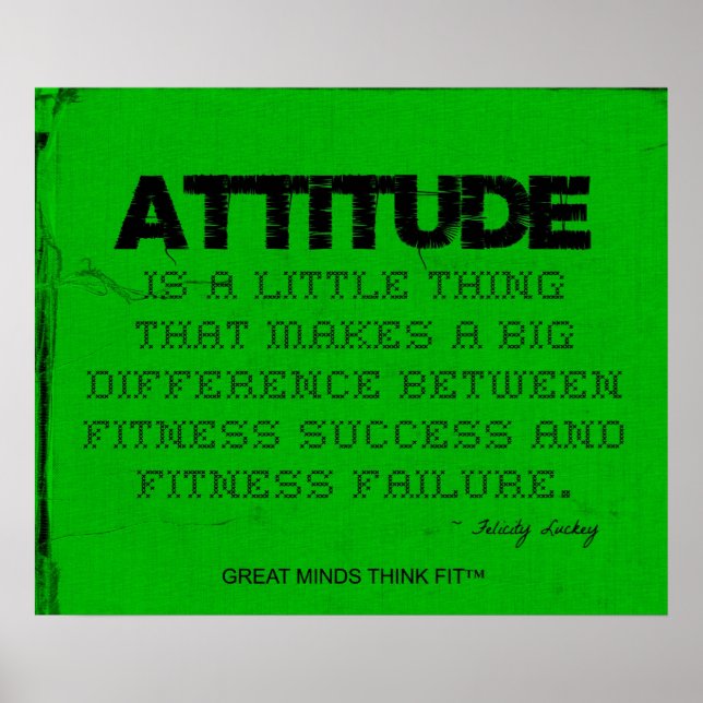 Green Fitness Poster with Attitude (Frente)