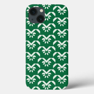 Green floral zigzag