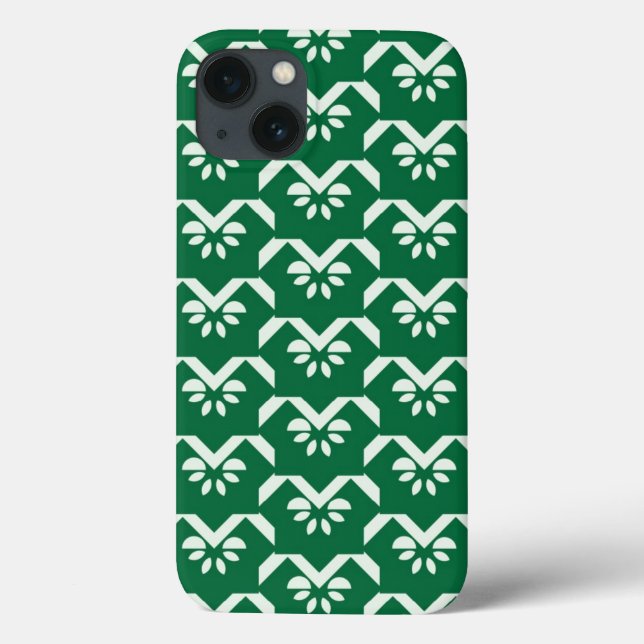 Green floral zigzag (Verso)