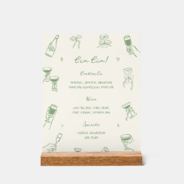 Green Hand Drawn Italian Wedding Cin Cin Bar