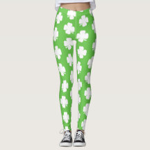 Green Irish Shamrock Happy Rua Patrick B Leggings