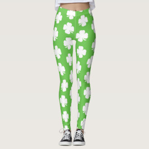 Green Irish Shamrock Happy Rua Patrick B Leggings