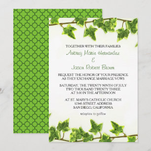 Green Ivy - Convite para casamento