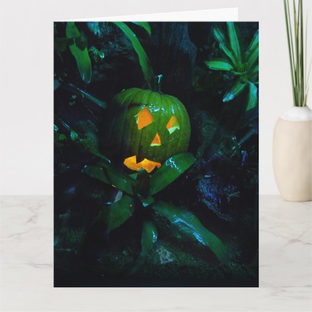 Green Jack O Lanterna - Cartão de Halloween BIG (Frente)