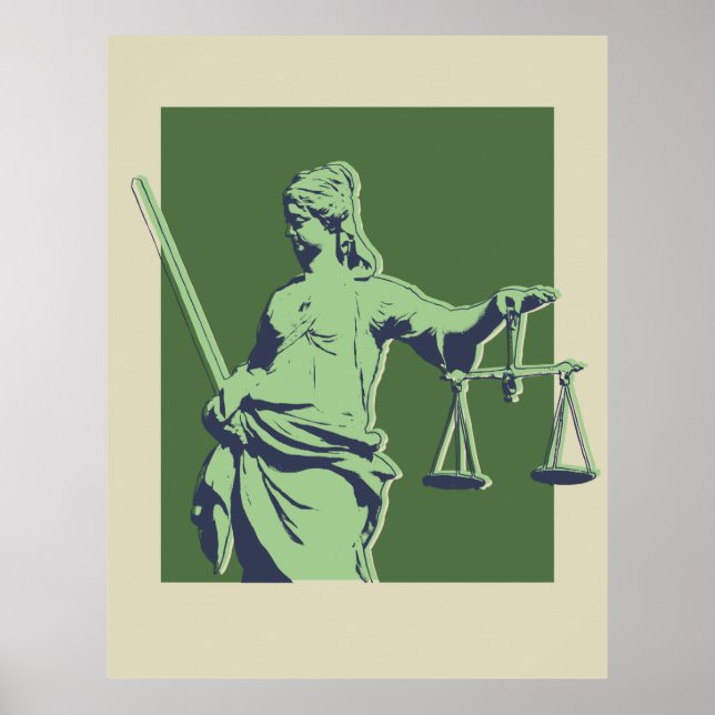 Green Lady Justice Pop Art Poster (Frente)