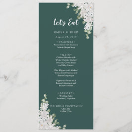 Green Leaf Floral Obrigado e Menu Casamento