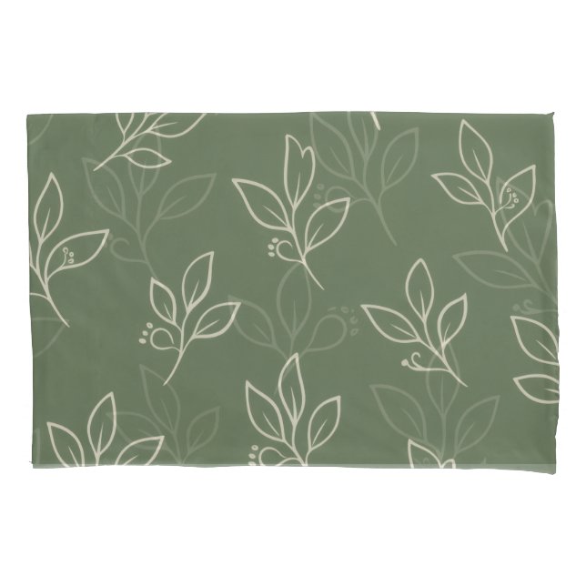 Green Leaf Pillowcase Set (Frente-Esquerda)