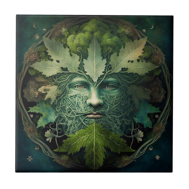 Green Man Mandala Fantasy Art (Frente)