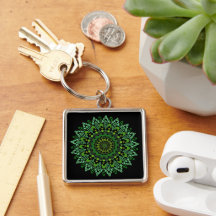 Green Mandala Chaveiro