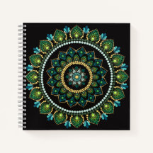 Green Mandala | Pintado manualmente | Geometria Sa