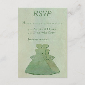 Green Mint Rustic Lesbian Weding RSVP