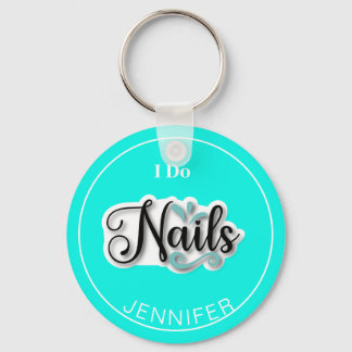Green Modern I Do Unhas Nail Technician Chaveiro