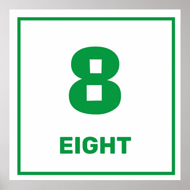 Green number eight Poster (Frente)