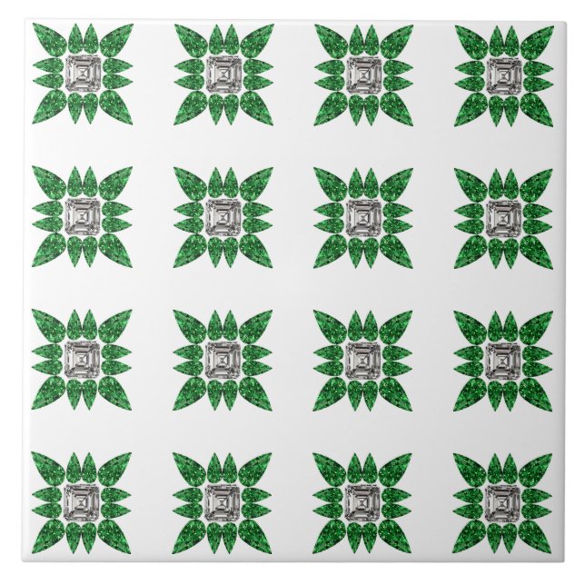 Green Pear shaped Diamond Pattern (Frente)