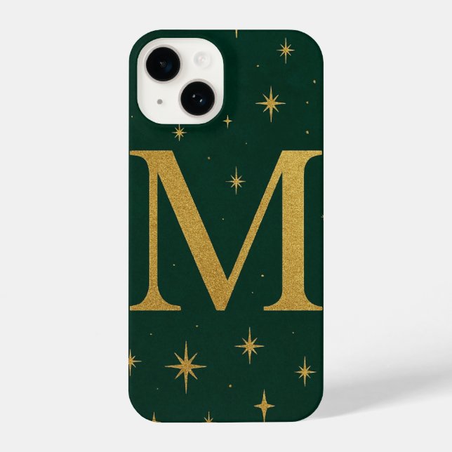 Green Phone Case with Big Yellow M and Star Detail (Verso)