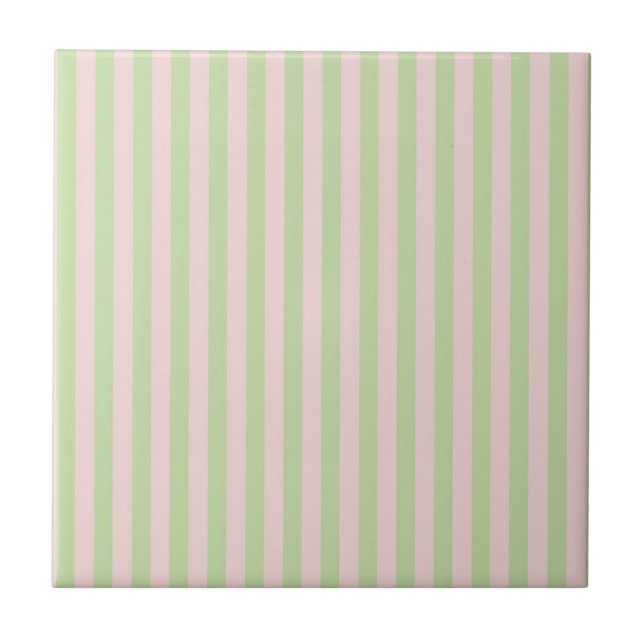 Green Pink Stripes Pattern Minimal Modern Spring (Frente)