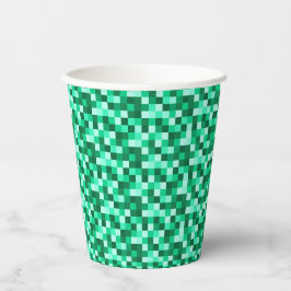 Green Pixels Minecraft Birthday Paper Cups