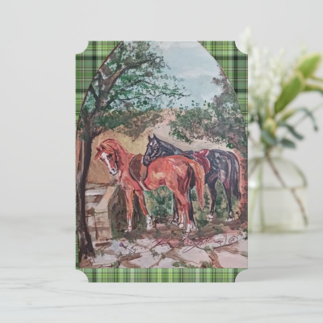 green plaid jamie and poppy  (Em pé/Frente)