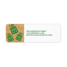 Green Rustic apresenta etiquetas de endereço de fe