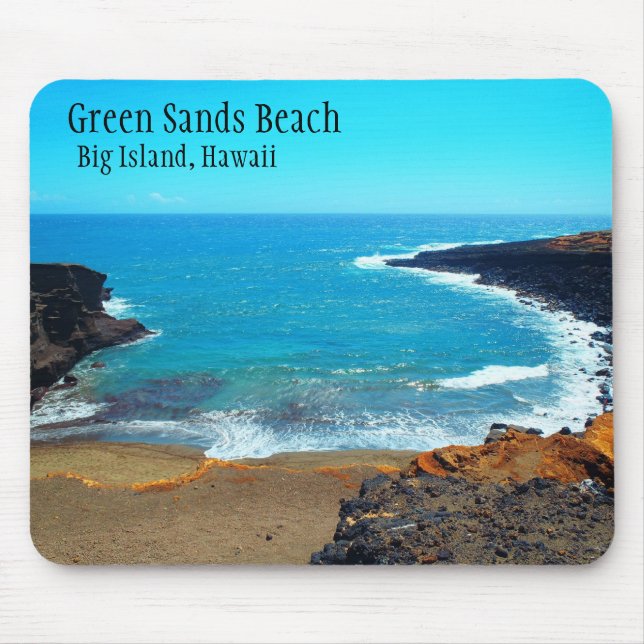Green Sands Beach Big Island Hawaii Mousepad (Frente)