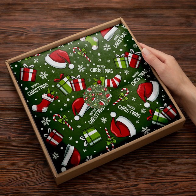 Green Santa Claus Hats | Papel para tecidos de Nat (Criador carregado)