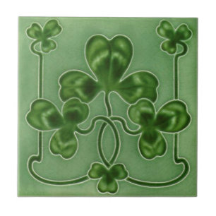Green Shamrocks Arte Irlandesa Nouveau Design