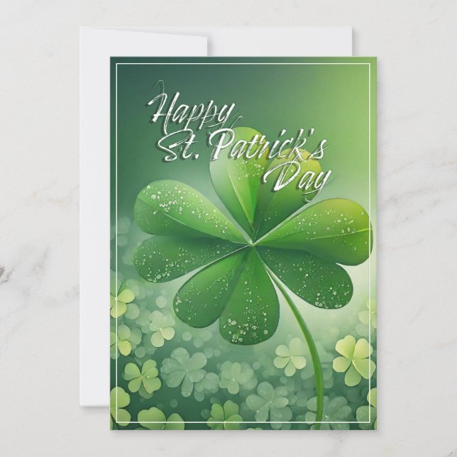 Green Shamrocks Feliz Rua. Dia de Patrick (7) c (Frente)