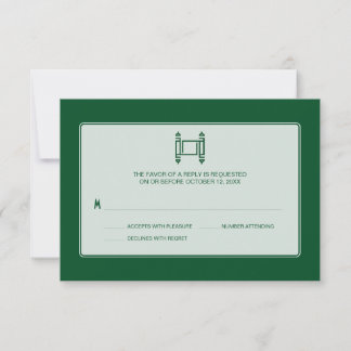 Green Simple Torah Bar Mitzvah RSVP