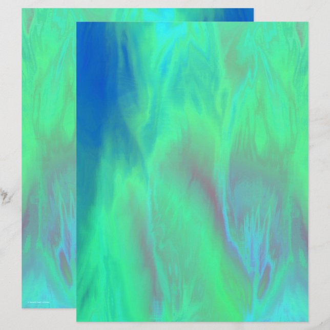 Green Skies Scrapbook Paper 2-Sided Page (Frente/Verso)