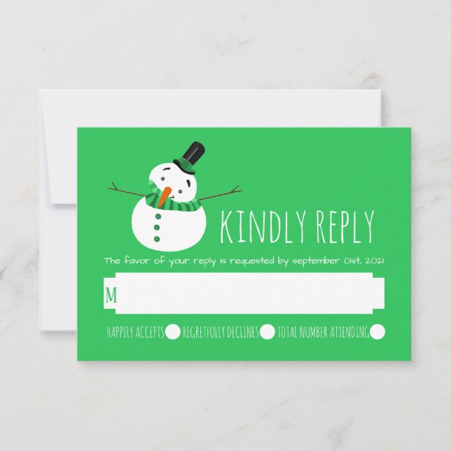 Green Snowman RSVP (Frente)