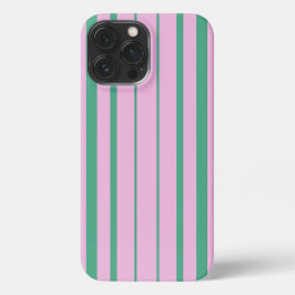 Green Stripes and Soft Pink iPhone 13 Pro Max Case