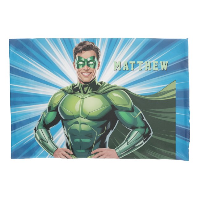 Green Superhero Boys Birthday Party Gift (Frente)