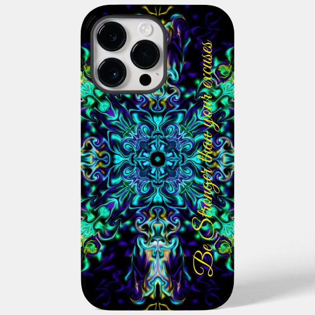 Green Teal Psychedelic Bohemian Mandala (Verso)