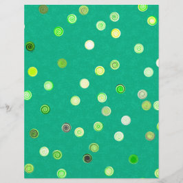 Green Twisty Polka Dot Spiral 2-Sided Scrap Paper