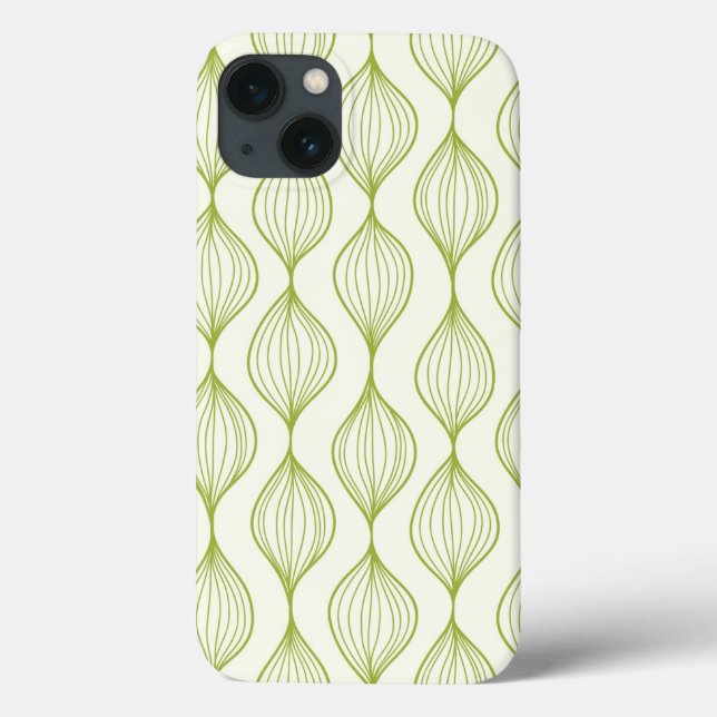 Green vertical ogee pattern background (Verso)