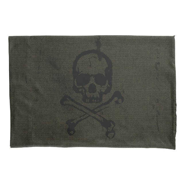 Green Vintage Grunge Skull Crossbones Halloween (Frente)
