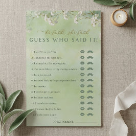 Green Wildflower He Said She Said Game