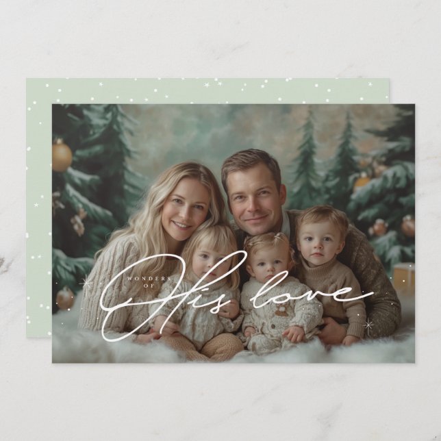 Green Wonders do seu cartão de Natal de amor (Frente/Verso)