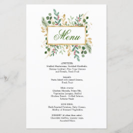 Greenerage Foliage Red Berry Menu de Natal